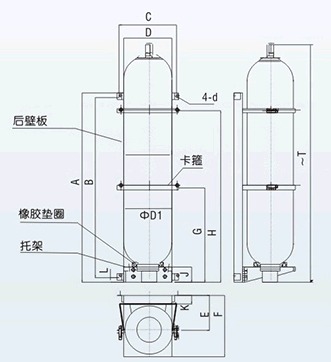 蓄能器固定組件外形結構